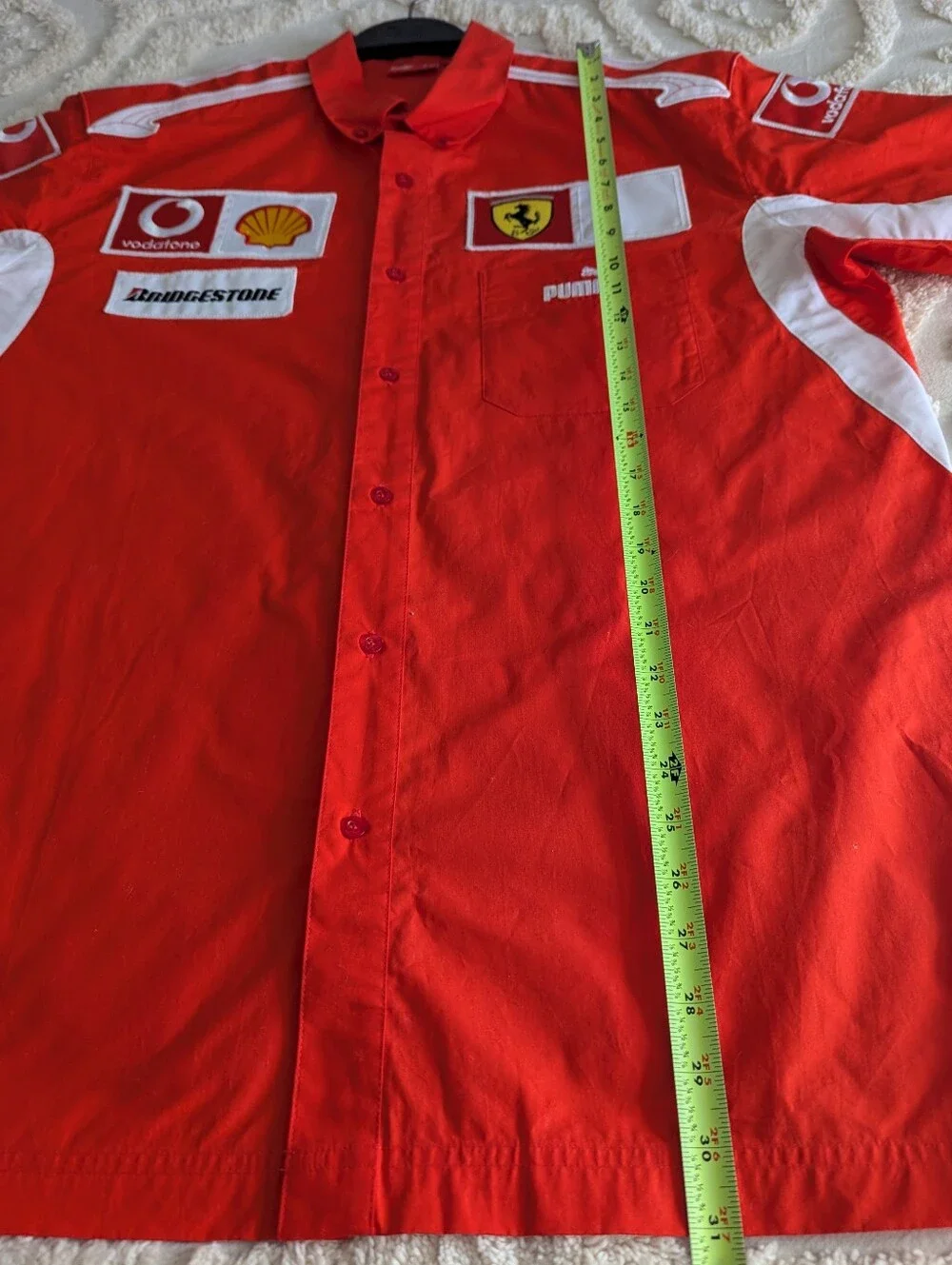 Puma Ferrari Formula 1 Vodafone Team Shirt Short Sleeve Button Front Size Large - Picture 4 of 8